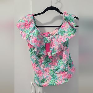 Lilly Pulitzer Zeldie One Shoulder Ruffle Top
